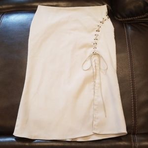 Rave Lace Up Slit Front Skirt